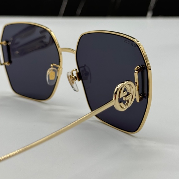 NEW GG1207SA 002 GUCCI GOLD GREY SQUARE WOMEN GUCCI SUNGLASSES - Picture 11 of 16